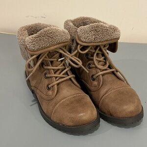 Seychelles Waterfall Brown Women's Combat Boots, side zip Size 6.5